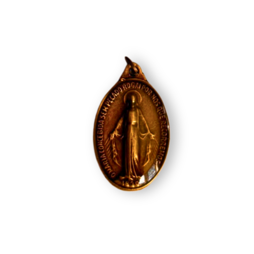 Medalla Milagrosa bronce antiguo con resina 3cms
