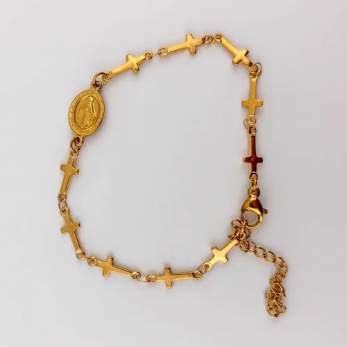 Pulsera Acero inoxidable dorada NS de las Gracias