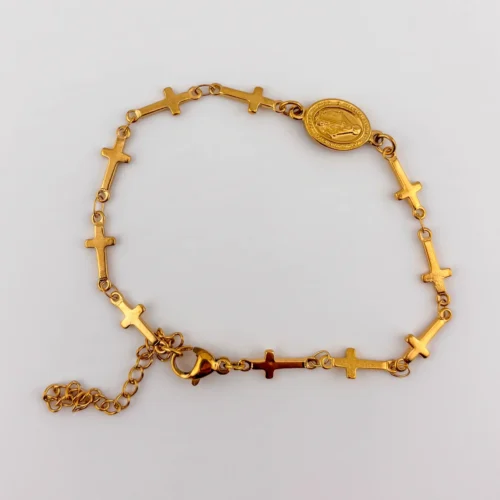 Pulsera Acero inoxidable dorada NS de las Gracias