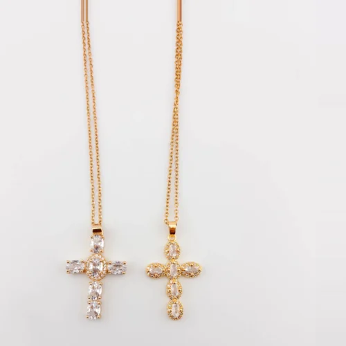 Cadena Y Dije De Cruz Circonias Pequeño
