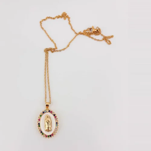 Cadena Y Dije De NS De Guadalupe Circonias Pequeño