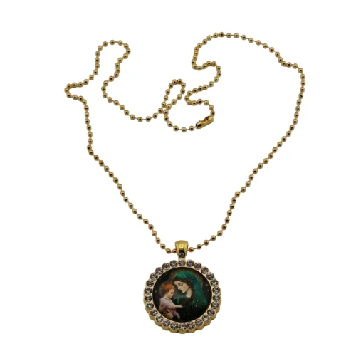 020CA0017 Cadena con dije del Velo Verde Sagrado de la Virgen María