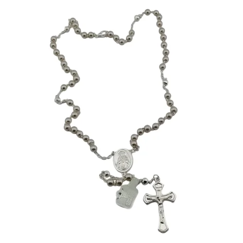 025RO0007 Rosario Plateado Sagrado Corazón de Jesús